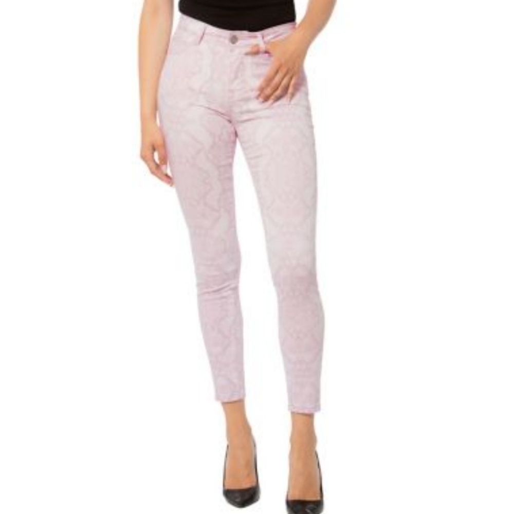 Lola Alexa High Rise Skinny Ankle jeans Pink Snake print Size 20